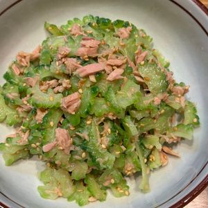 くだもの大好き🧡の作ってみた!投稿(過去一美味しい《ゴーヤの旨だれ♡ツナサラダ》)