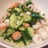 しろくまの作ってみた!投稿(3分特急おつまみ♪わさび香るちくわときゅうりの和え物)
