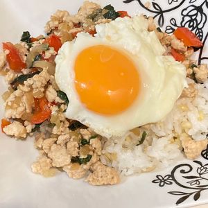 すみれの作ってみた!投稿(和風ガパオライス【#作り置き#冷凍保存#ナンプラー不使用】)