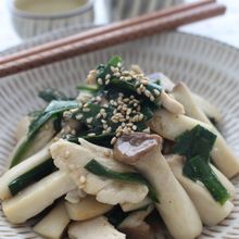 鶏むね肉とニラのゴマニンニク炒め