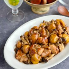 栗と鶏もも肉のこっくりオイスター炒め【秋の味覚♪】