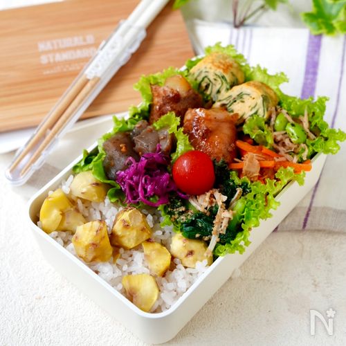 4抜き【肉巻きポテト弁当】小麦・植物油・乳・砂糖不使用