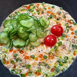 楽ラク手抜キッチン🐶🐾の作ってみた!投稿(【痩せたい方必見！】冷たいゴマ豆乳しらたき麺)
