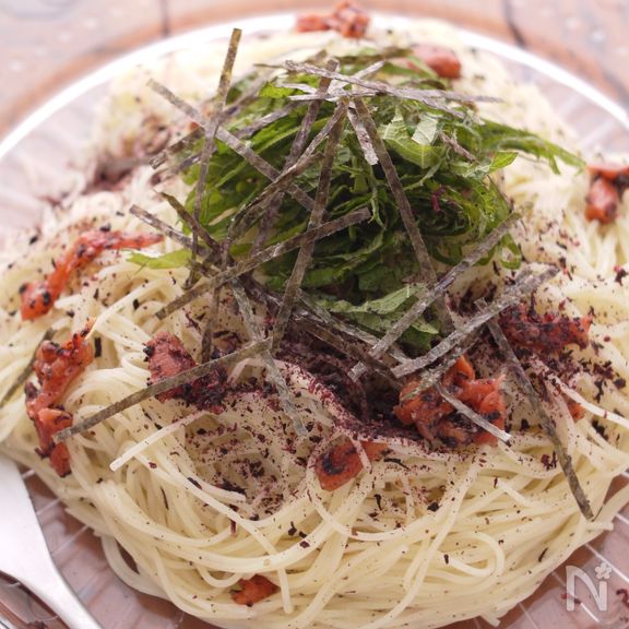 冷製パスタ『ゆかりふりかけのパスタ』＊とにかくさっぱり＊