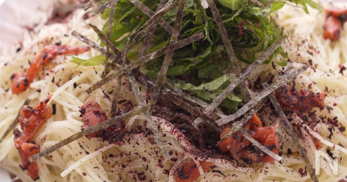冷製パスタ『ゆかりふりかけのパスタ』＊とにかくさっぱり＊