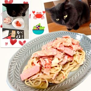 のりのり🐾🎀🤍の作ってみた!投稿(【めんたいスパサラ】明太子好きにはたまらん！幸せスパサラ♡)