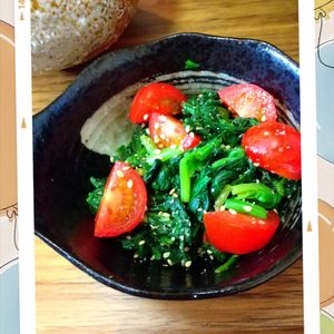 チョロリスの作ってみた!投稿(【ほうれん草とトマトのごま和え】旨味たっぷり♡さっぱり副菜♬)