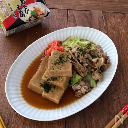 【レンジで簡単!麺なし焼きそば風】高野豆腐の焼きそばソース煮