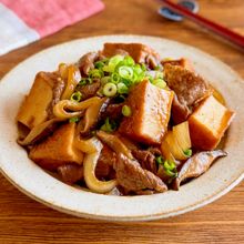 煮るだけでしみ旨【厚揚げと牛肉の甘辛煮】