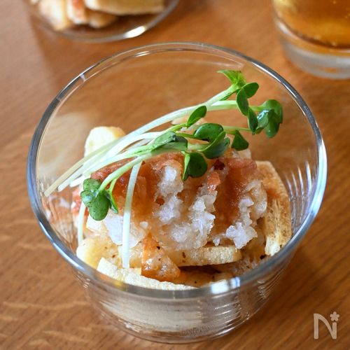 さっぱり!鶏皮とお揚げのおろし梅ポン酢