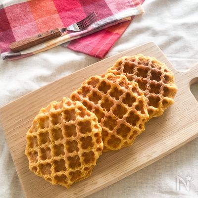 人参豆腐オートミールワッフル♪朝食・子どものおやつに！