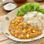 [サバ缶とコーンの本格まろやか豆カレー]レンジで簡単♪