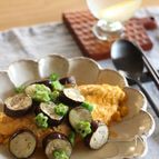 夏野菜のあんかけオムレツ