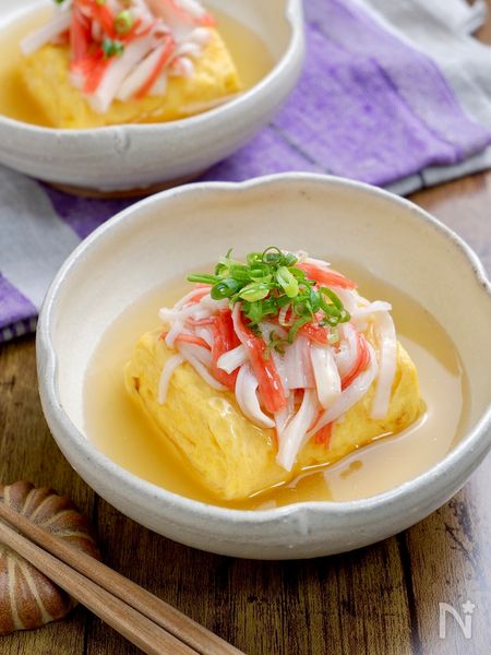 【副菜1】だし巻き卵の和風あんかけ