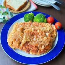 【鶏むね肉と豆腐焼き麩のジャポネソースステーキ】節約