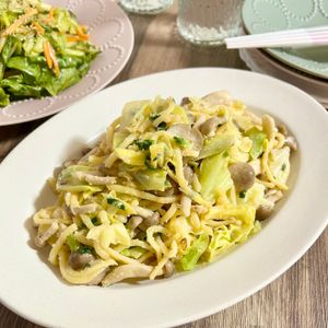 のりのり🐾🎀🤍の作ってみた!投稿(5分で完成パパッと絶品！お出汁香る明太マヨ焼きそば)