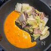 10分で完成!やみつき【豚バラ白菜のうま塩卵炒め】の工程4