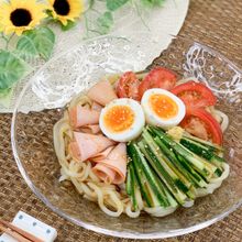 火を使わない*冷やし中華なザルうどん*調味料2つでたれ完成♪