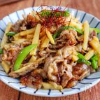 コク旨◎【豚こまとたけのこピーマンのオイスター炒め】
