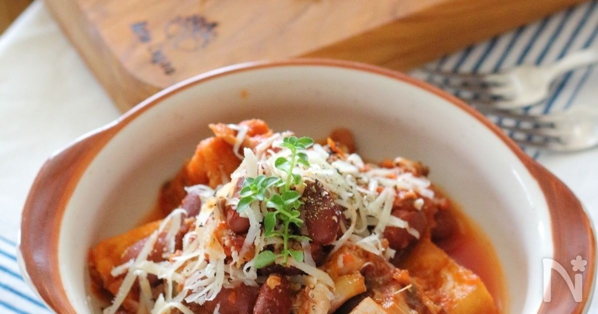 サバ缶で！厚揚げのトマト煮