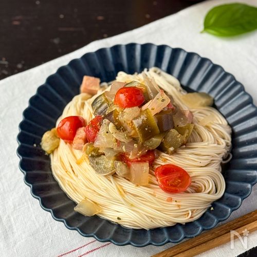 【キンキンに冷やして☆夏野菜たっぷりラタトゥユそうめん】