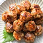 ちくわdeかさ増し♪青じそ肉団子の梅てりやき♪