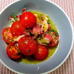 ゆきちんの作ってみた!投稿(疲労回復効果も！夏の副菜【ミニトマトとたこの梅だしマリネ】)