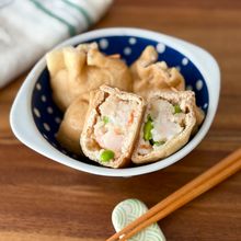 「はんぺんとえびの巾着煮」ふわふわ食感で優しいおかず！