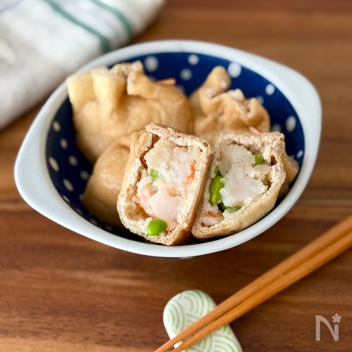 「はんぺんとえびの巾着煮」ふわふわ食感で優しいおかず!