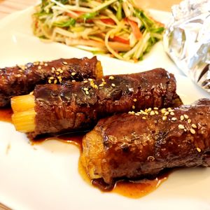 ぱんだの作ってみた!投稿(長ネギの豚肉巻き照り焼き)