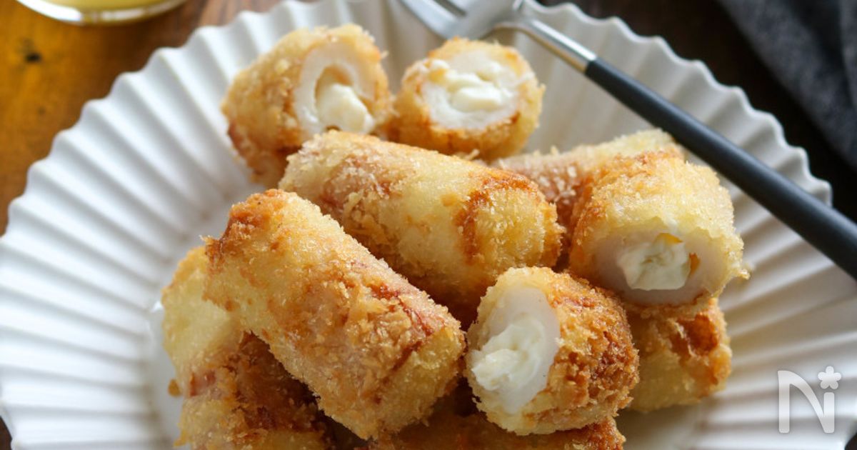 ガーリッククリームチーズ入りちくわフライ
