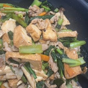 268447の作ってみた!投稿(『豚バラ厚揚げと小松菜の中華炒め』丼もオススメ！簡単☆)