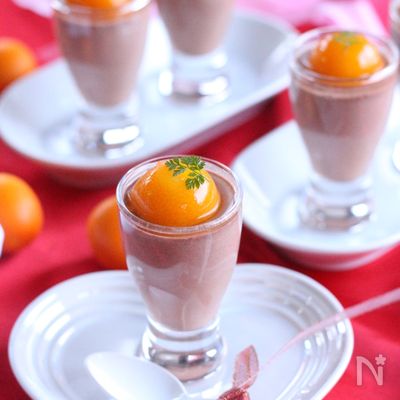チョコレートプリン～金柑のコンポートのせ～