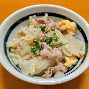 ゆきまる🐬🫧の作ってみた!投稿(【究極の肉野菜炒め♡】豚こまキャベツのとろ卵オイスターあん)