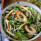 【水菜とえのきと竹輪の海苔ドレサラダ】腸活にもうれしい！