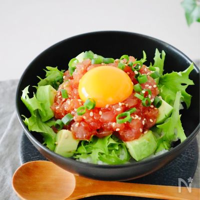 ほぼ5分!!【まぐろユッケ丼】3ステップ！パパッと♪らくウマ