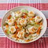 レンジで簡単！えびシュウマイと彩り野菜のしょうがぽん酢がけ