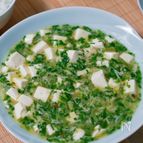とろとろ食感♪豆腐、にら、ほたて缶のとろみ煮