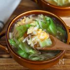 ふわとろ🤤【えのきとキャベツのたまごスープ】
