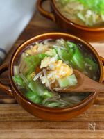 ふわとろ🤤【えのきとキャベツのたまごスープ】