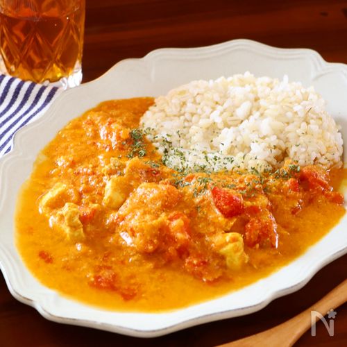塩分•脂質控えめ！【鶏むねで♡バターチキンカレー】簡単本格