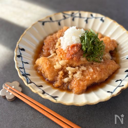 さっぱり♪チキンカツの梅しそ鬼おろし煮