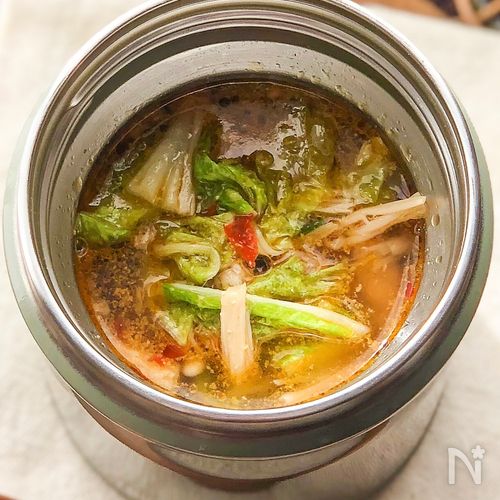 【白菜と豚肉とえのきの胡麻担々スープ】クセになる幸せのコク！
