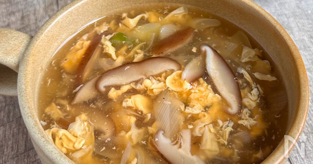 絶品すぎる♩椎茸のふわ玉中華スープ