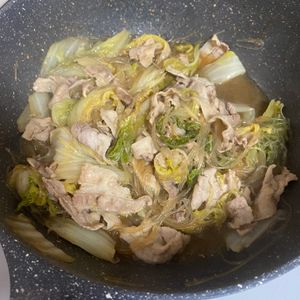 もちもちもっちの作ってみた!投稿(重ねて放置♪包丁不要『豚バラ白菜とはるさめの上海風とろみ煮』)