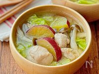 さつまいもと鶏肉のうま味噌スープ