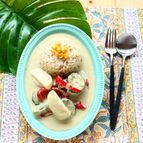 かまぼこと夏野菜のグリーンカレー