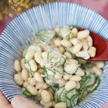 季節を楽しむ旬ごはん✿きゅうりとツナの豆サラダ