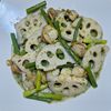 サトちゃんの作ってみた!投稿(のり塩バター餡♡ベビーホタテ・れんこん・にんにくの芽)