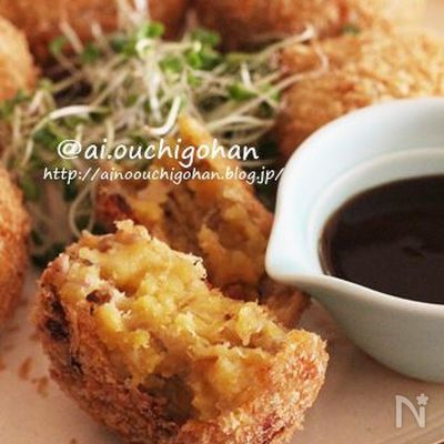 茹でる手間なし♡焼き芋で時短＊我が家のほくほくコロッケ♡
